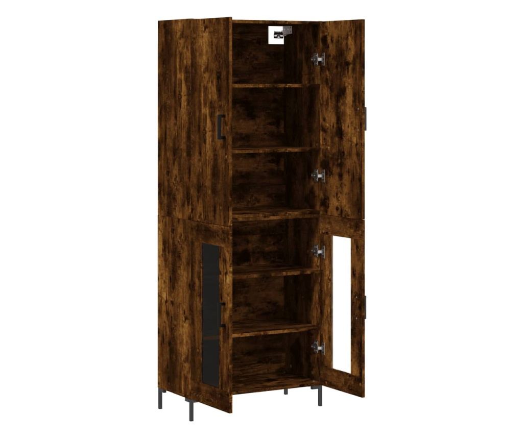 Visoka ormar, dimljeni hrast, 69,5x34x180, kompozitno drvo - 4