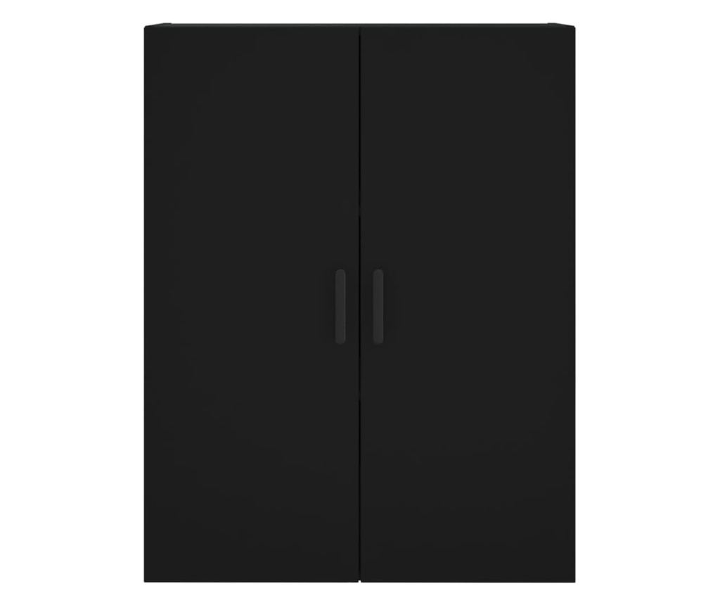 Visoka crna komoda, 69,5x34x180 cm, kompozitno drvo - 6
