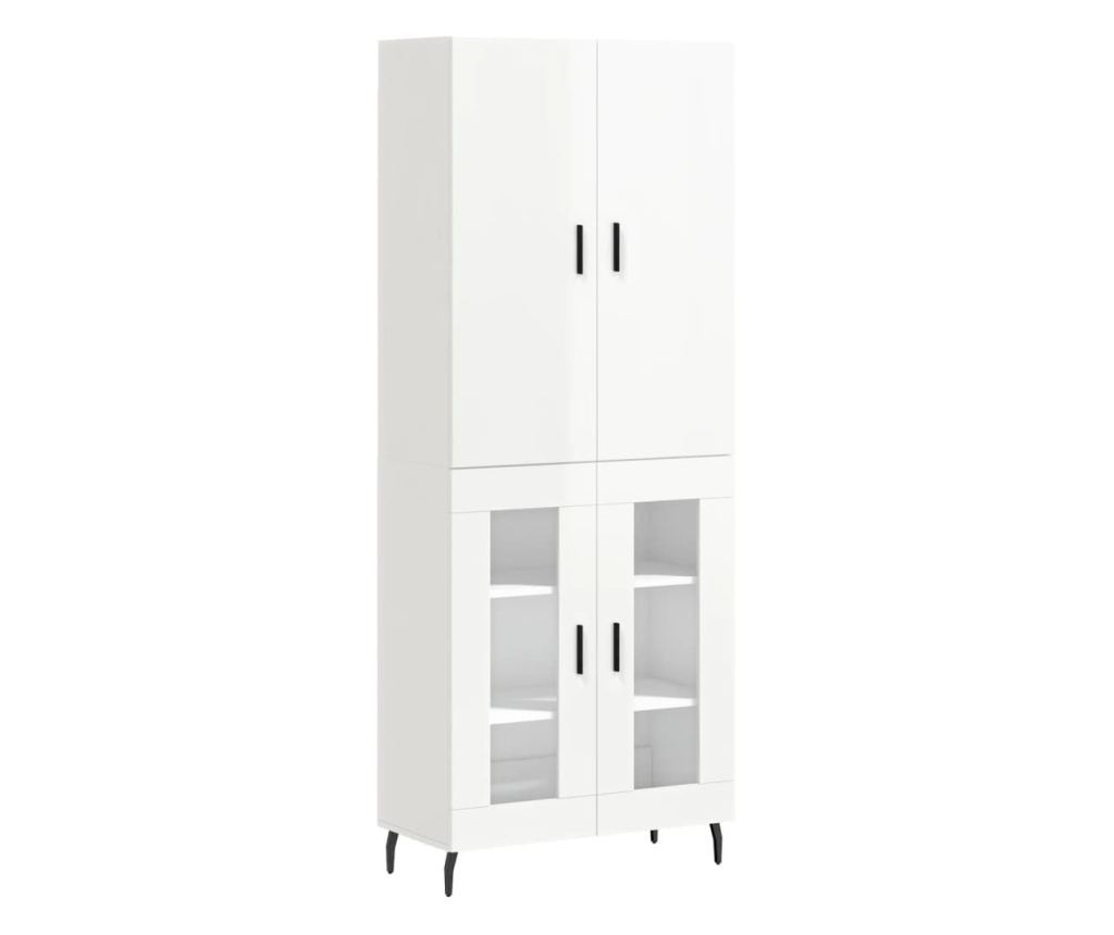 Visoka ormar, bijela visokog sjaja, 69,5x34x180 cm, kompozitno drvo - 2