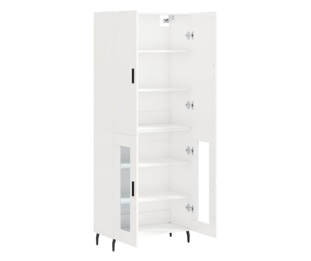 Visoka ormar, bijela visokog sjaja, 69,5x34x180 cm, kompozitno drvo - 4