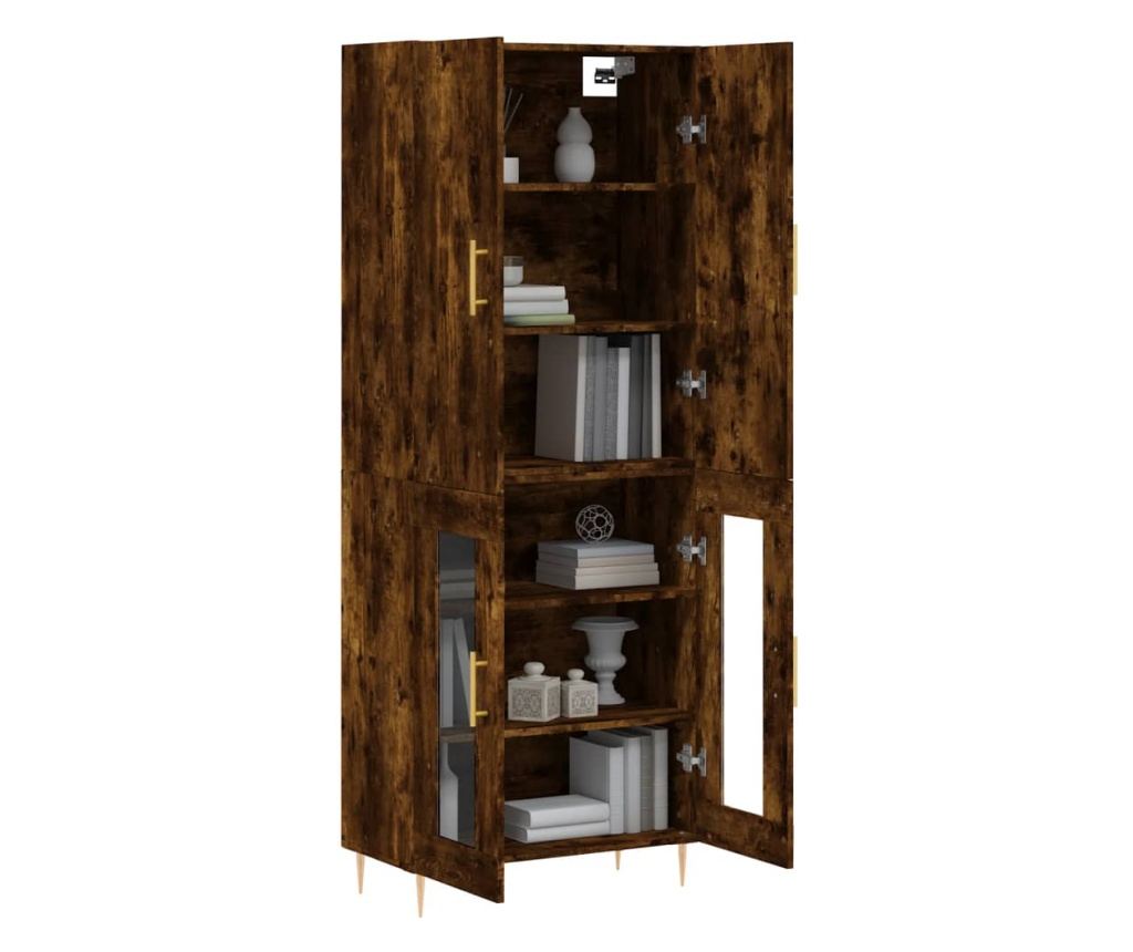 Visoka ormar, dimljeni hrast, 69,5x34x180, kompozitno drvo - 3