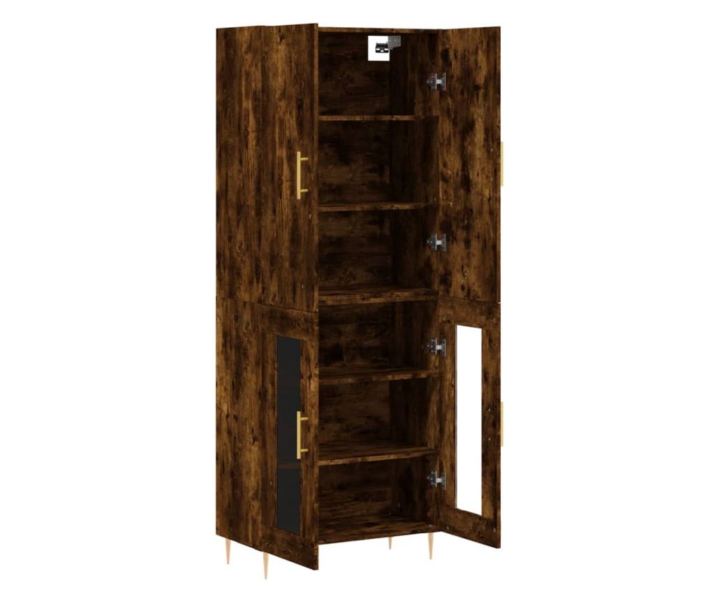 Visoka ormar, dimljeni hrast, 69,5x34x180, kompozitno drvo - 4