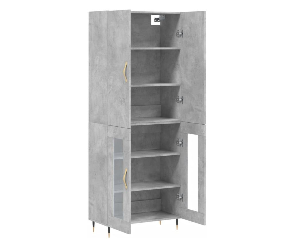 Visoka ormar, siva beton, 69,5x34x180, kompozitno drvo - 4