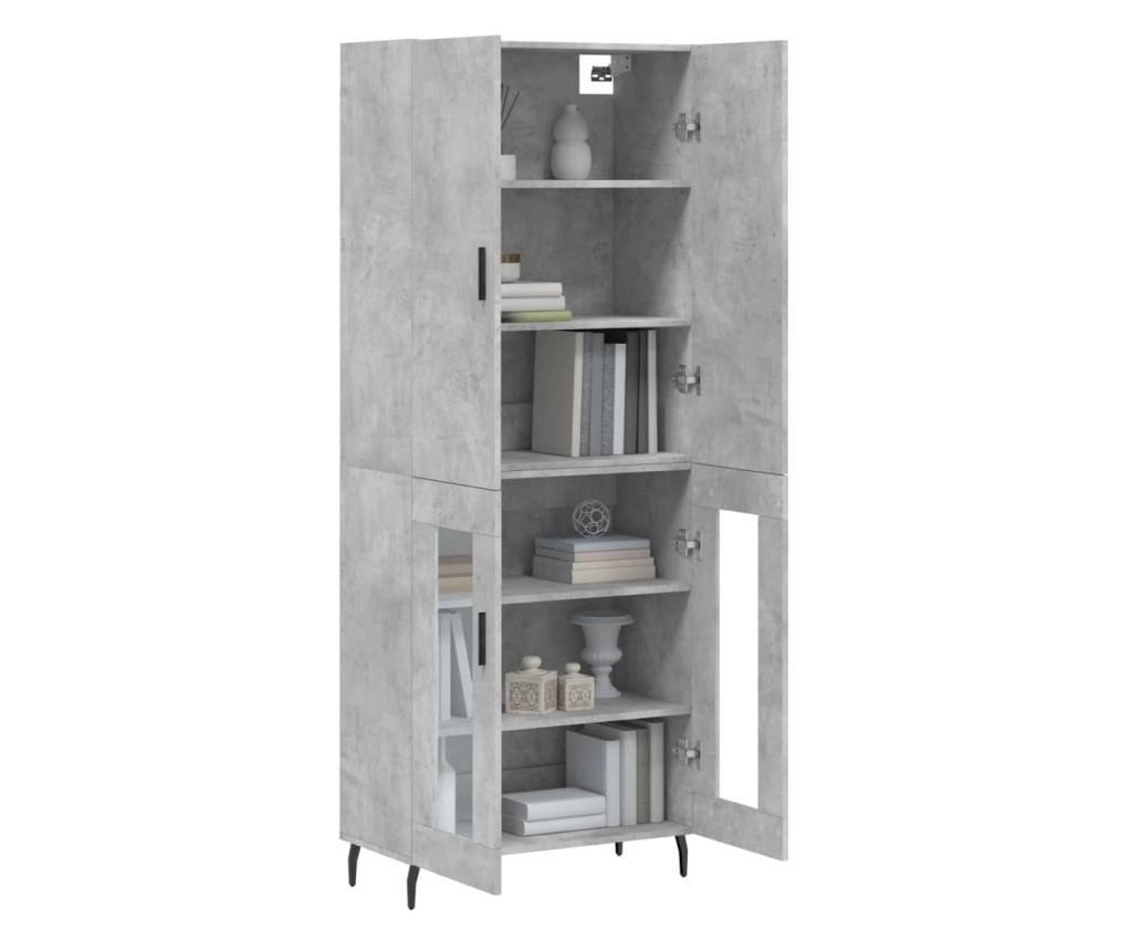 Visoka ormar, siva beton, 69,5x34x180, kompozitno drvo - 3