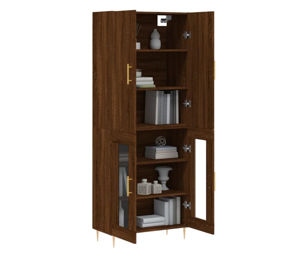 Visoka ormar, smeđi hrast, 69,5x34x180 cm, kompozitno drvo - 3