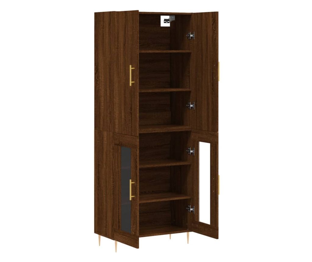 Visoka ormar, smeđi hrast, 69,5x34x180 cm, kompozitno drvo - 4