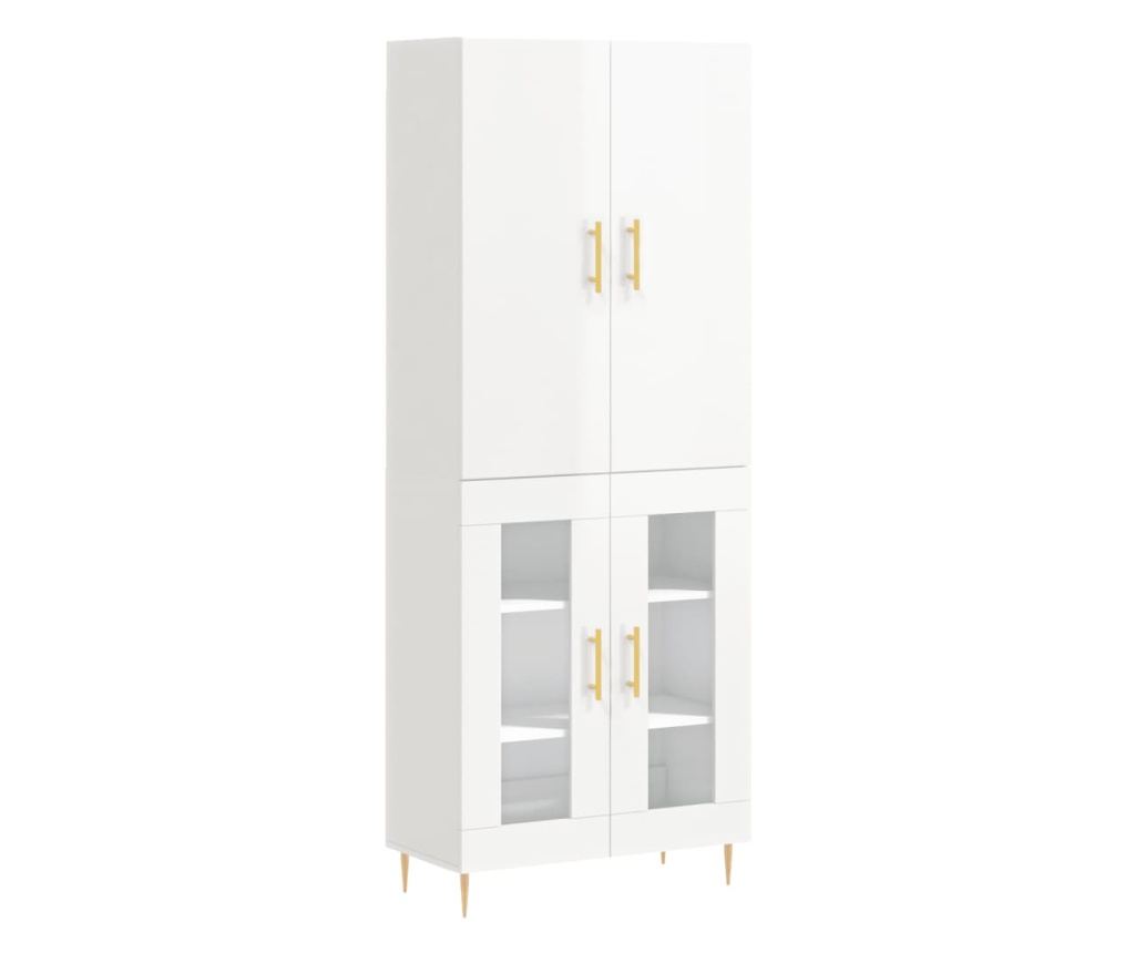 Visoka ormar, bijela visokog sjaja, 69,5x34x180 cm, kompozitno drvo - 2