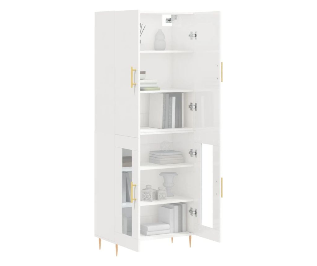 Visoka ormar, bijela visokog sjaja, 69,5x34x180 cm, kompozitno drvo - 3