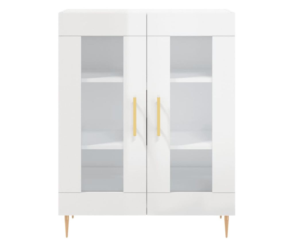 Visoka ormar, bijela visokog sjaja, 69,5x34x180 cm, kompozitno drvo - 8