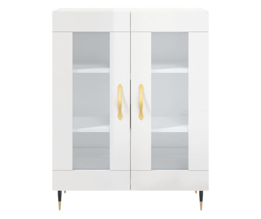 Visoki ormar, sjajno bijeli, 69,5x34x180 cm, kompozitno drvo - 8