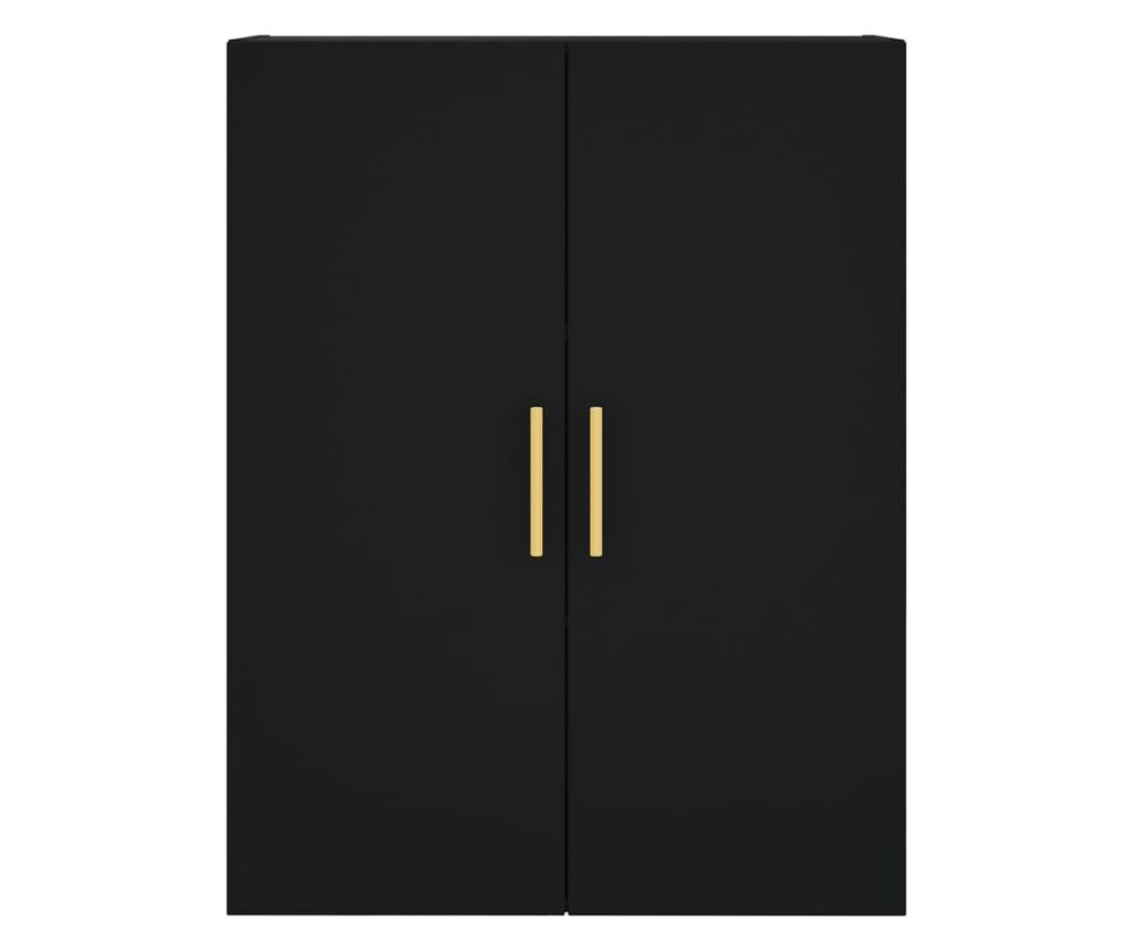 Visoka crna komoda, 69,5x34x180 cm, kompozitno drvo - 6