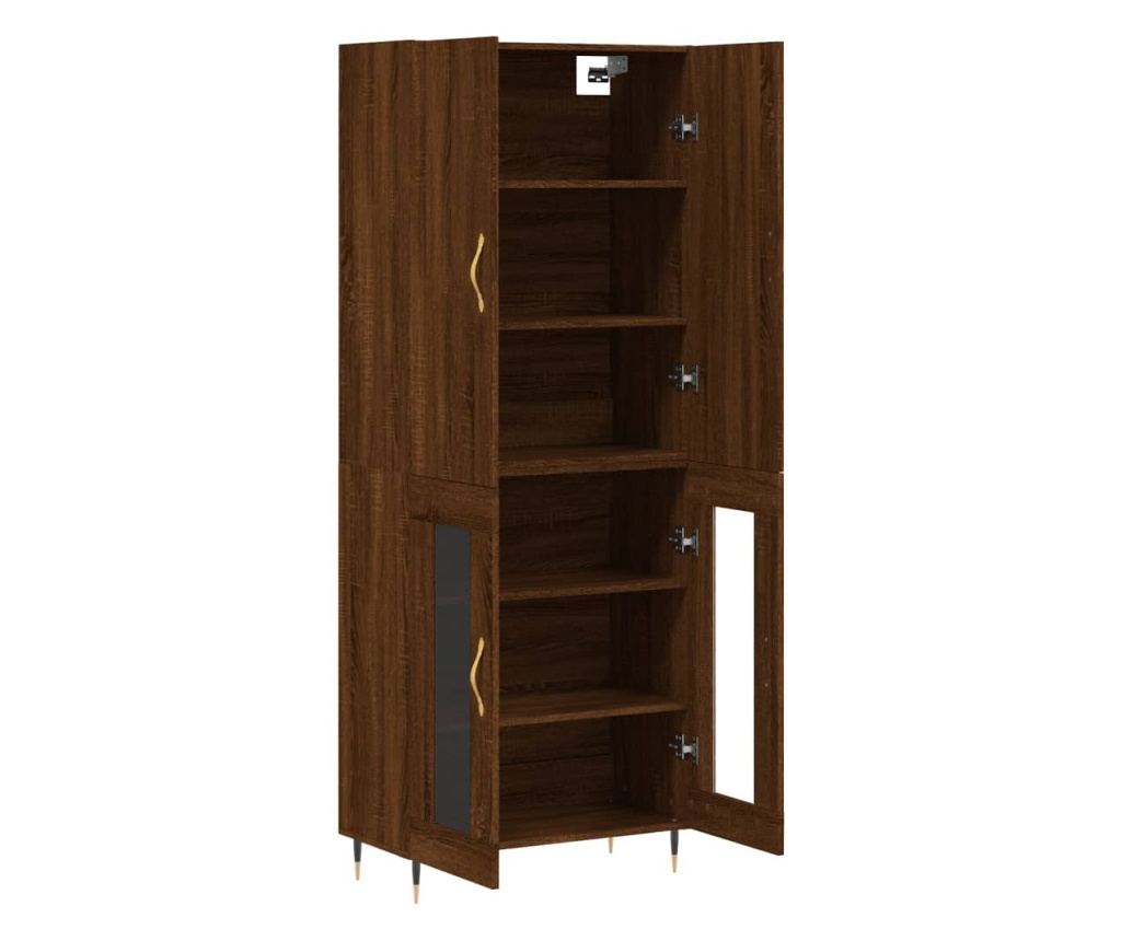 Visoka ormar, smeđi hrast, 69,5x34x180 cm, kompozitno drvo - 4
