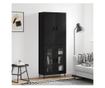 Visoka crna komoda, 69,5x34x180 cm, kompozitno drvo thumbnail 1