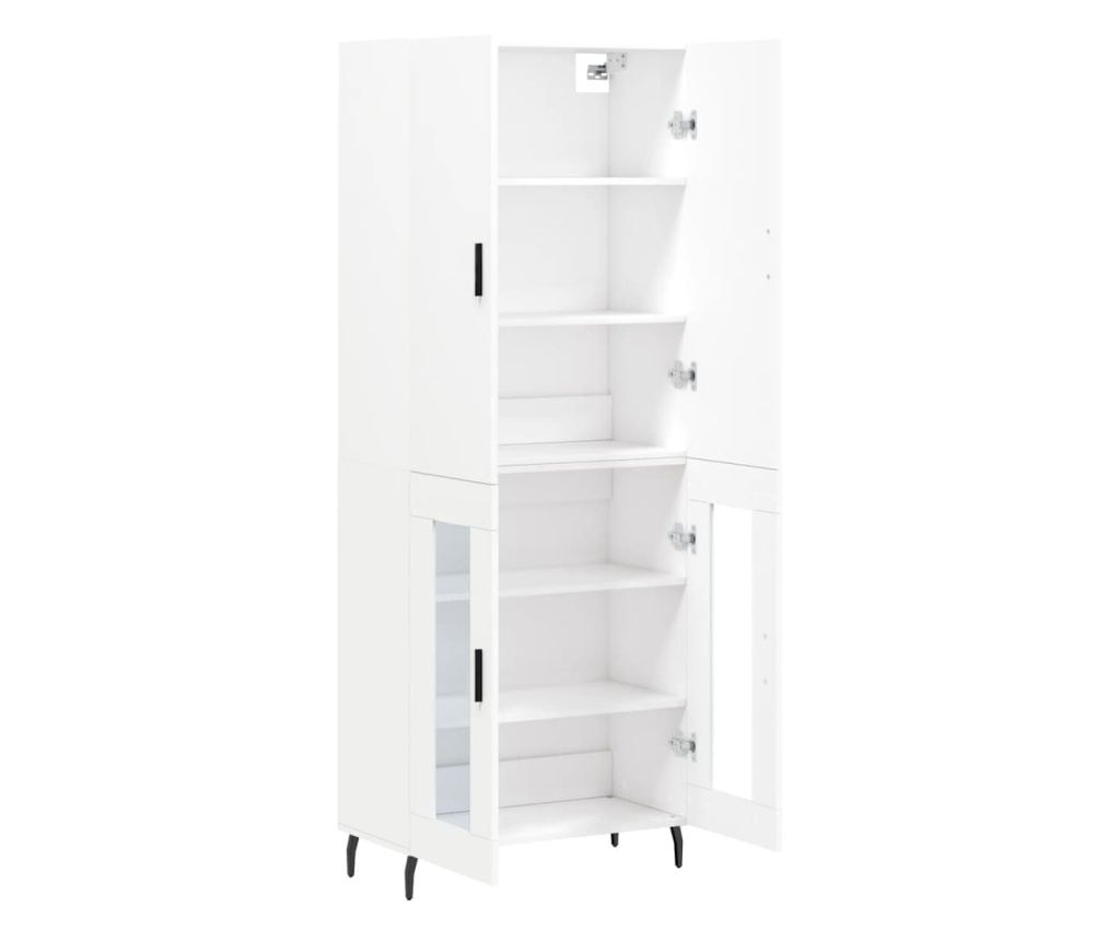 Visoki ormar, bijeli, 69,5x34x180 cm, kompozitno drvo - 4