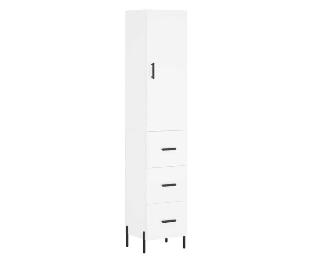 Visoki ormarić, bijeli, 34,5x34x180 cm, konstruirano drvo - 2