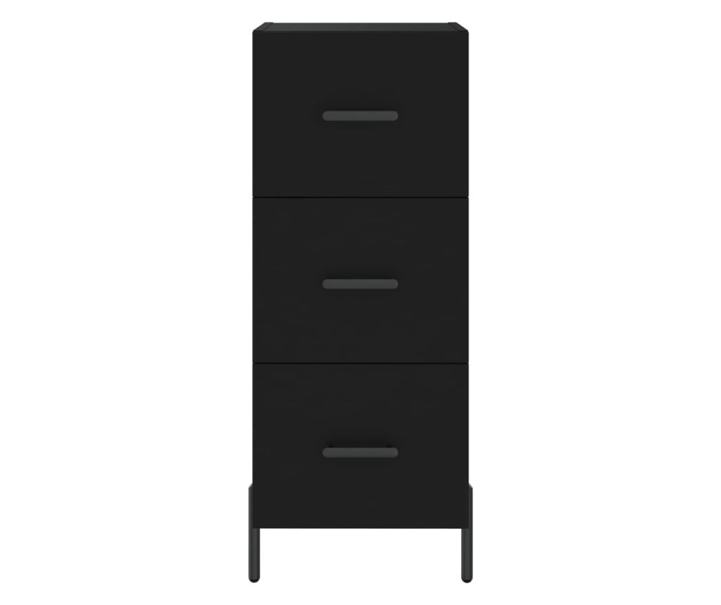 Visoka crna vitrina, 34,5x34x180 cm, obrađeno drvo - 6