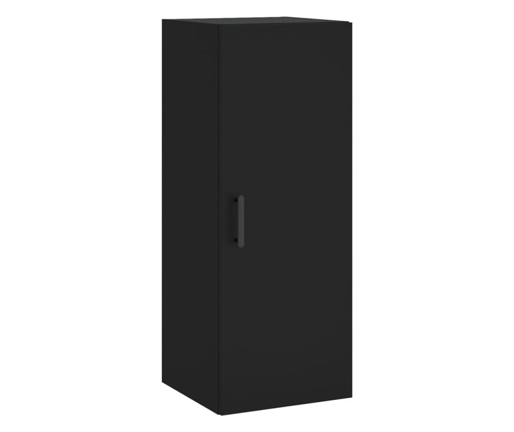 Visoka crna vitrina, 34,5x34x180 cm, obrađeno drvo - 7