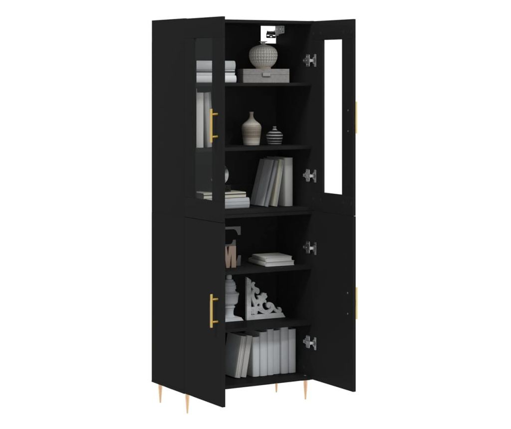 Visoki ormar, crna, 69,5x34x180 cm, kompozitno drvo - 3