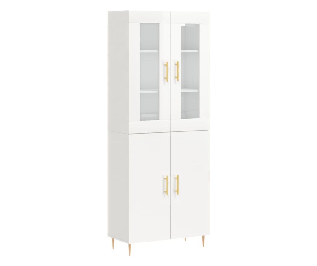 Visoka ormar, bijela visokog sjaja, 69,5x34x180 cm, kompozitno drvo - 2