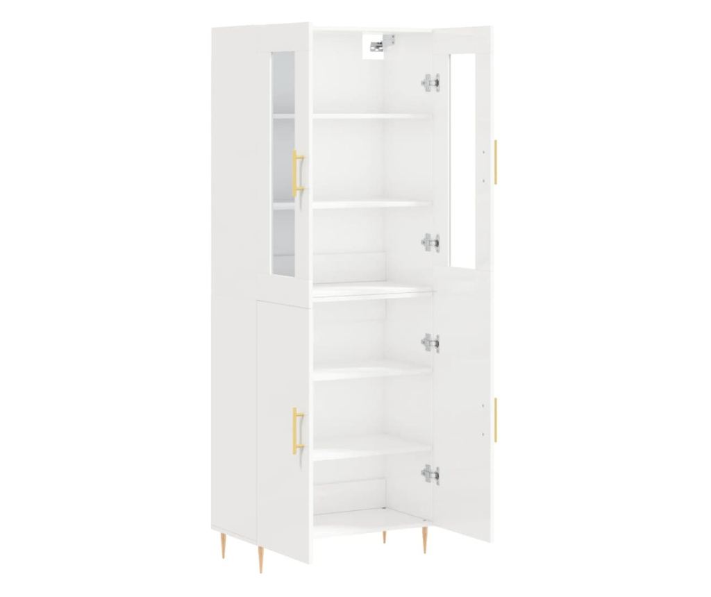 Visoka ormar, bijela visokog sjaja, 69,5x34x180 cm, kompozitno drvo - 4
