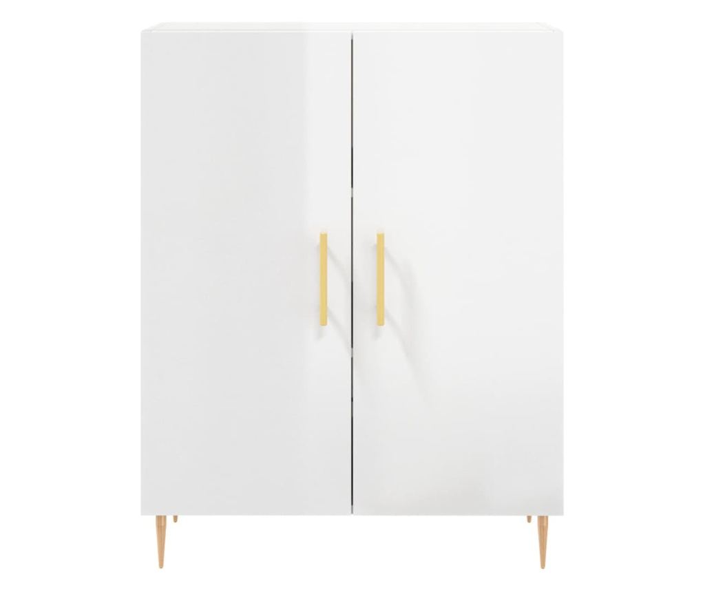 Visoka ormar, bijela visokog sjaja, 69,5x34x180 cm, kompozitno drvo - 8