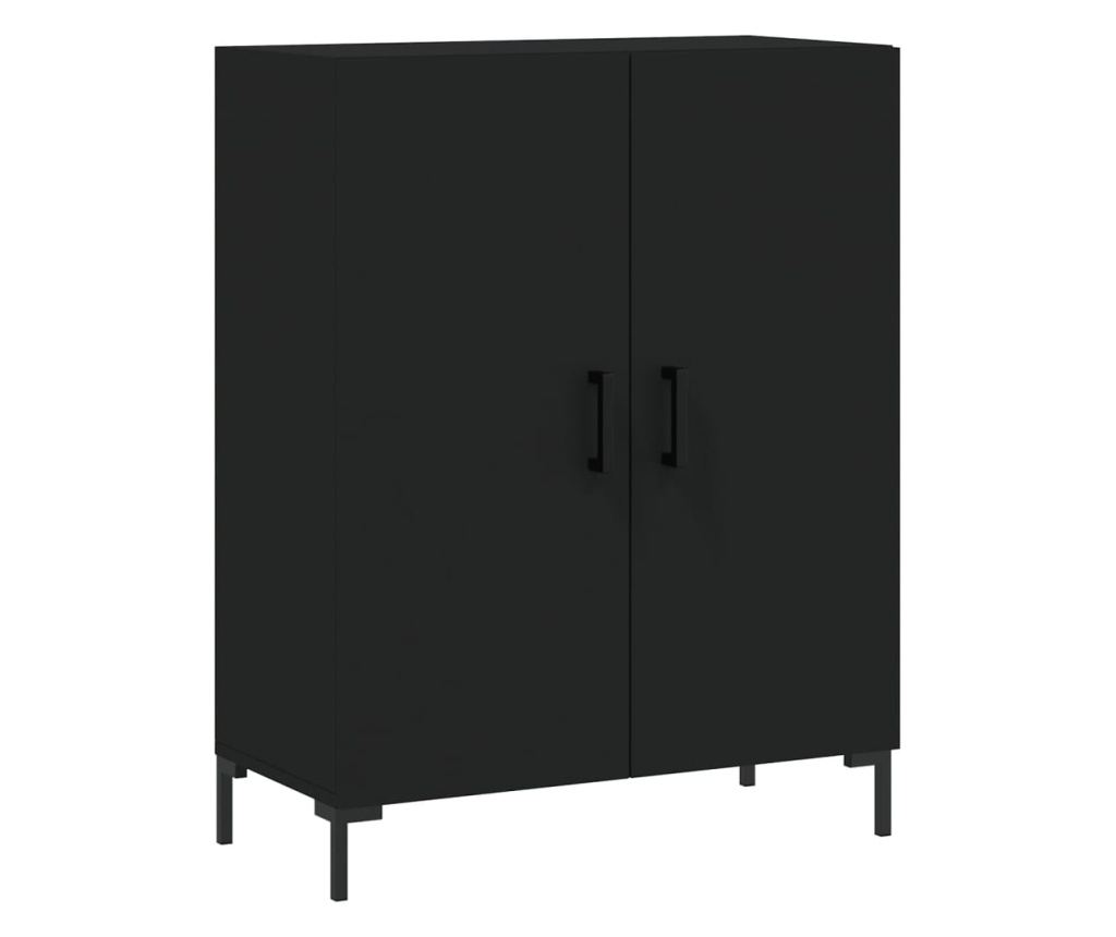 Visoka crna komoda, 69,5x34x180 cm, kompozitno drvo - 7