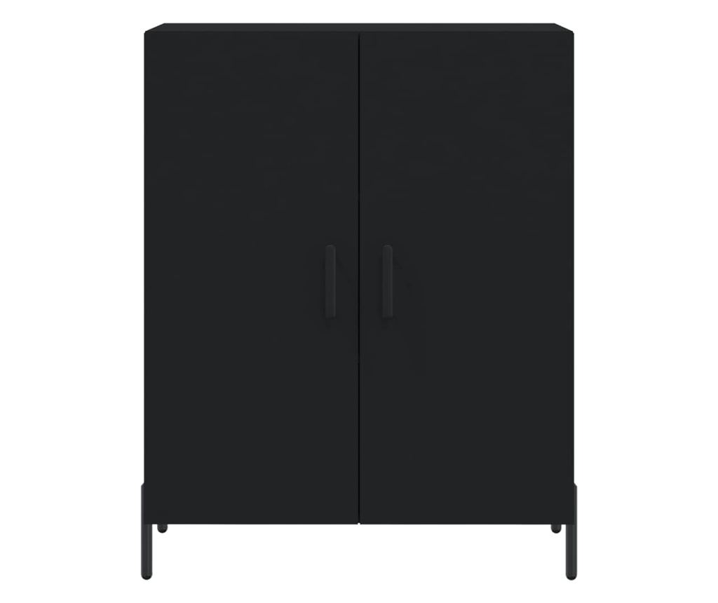 Visoka crna komoda, 69,5x34x180 cm, kompozitno drvo - 8