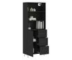 Visoki ormar, crni, 69,5x34x180 cm, kompozitno drvo thumbnail 3