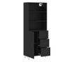 Visoki ormar, crni, 69,5x34x180 cm, kompozitno drvo thumbnail 4