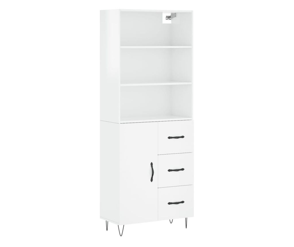 Visoka ormar, bijela visokog sjaja, 69,5x34x180 cm, kompozitno drvo - 2