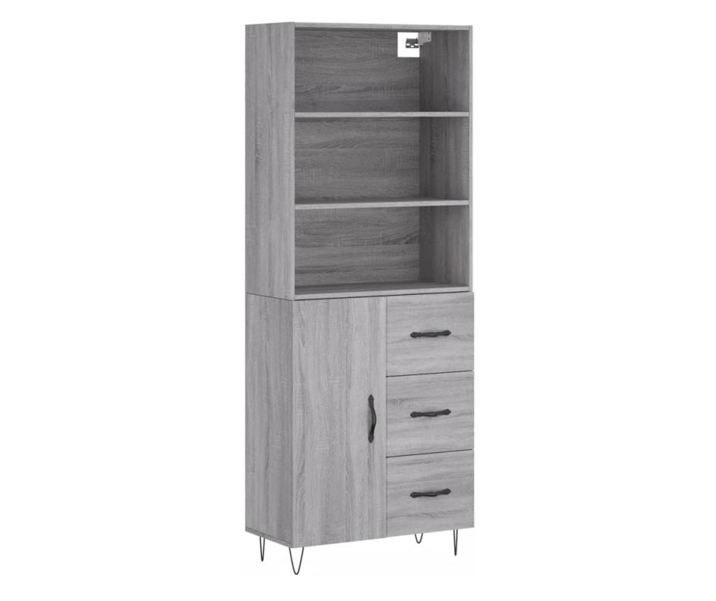 Visoki ormar, Sonoma siva, 69,5x34x180 cm, kompozitno drvo - 2