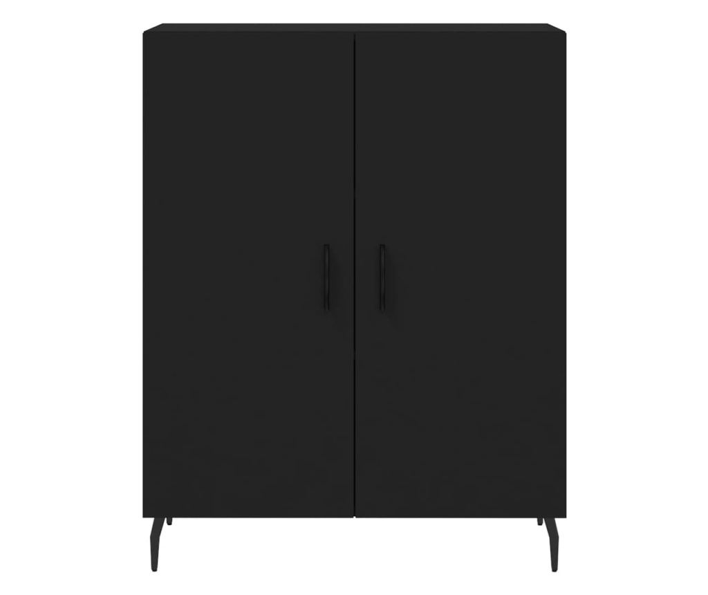 Visoka crna komoda, 69,5x34x180 cm, kompozitno drvo - 8