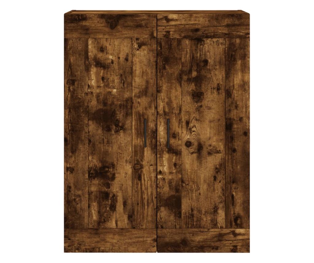 Zidni ormarić, dimljeni hrast, 69,5x34x90 cm, konstruirano drvo - 6