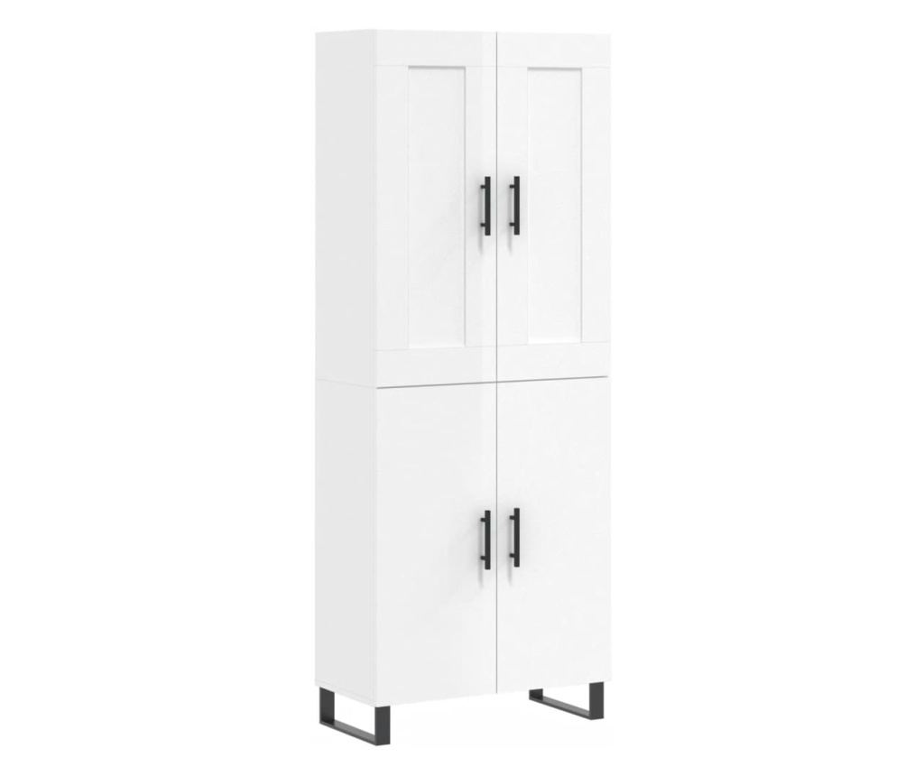 Visoka ormar, bijela visokog sjaja, 69,5x34x180 cm, kompozitno drvo - 2