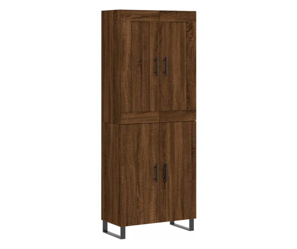 Visoki ormar, smeđa hrastovina, 69,5x34x180 cm, konstruirano drvo - 2