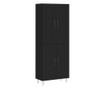 Visoka crna kompozitna drvena ormarić, 69,5x34x180 cm thumbnail 2