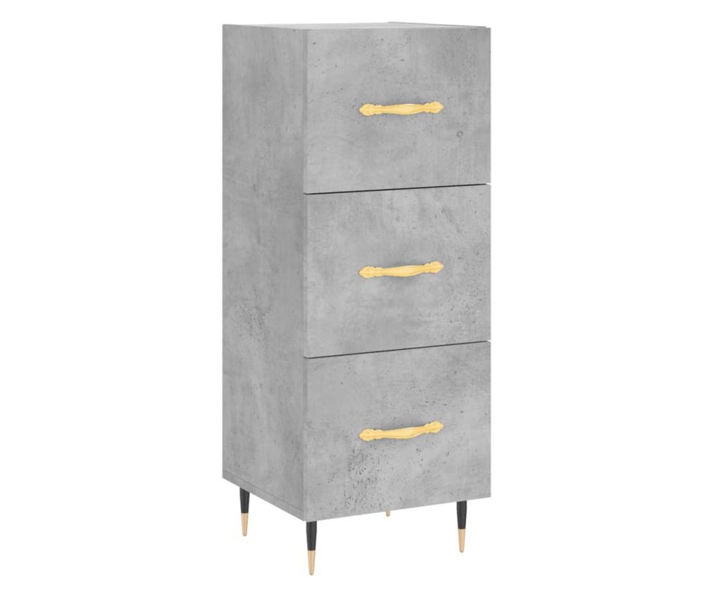 Visoka ormar, siva beton, 34,5x34x180 cm, obrađeno drvo - 5