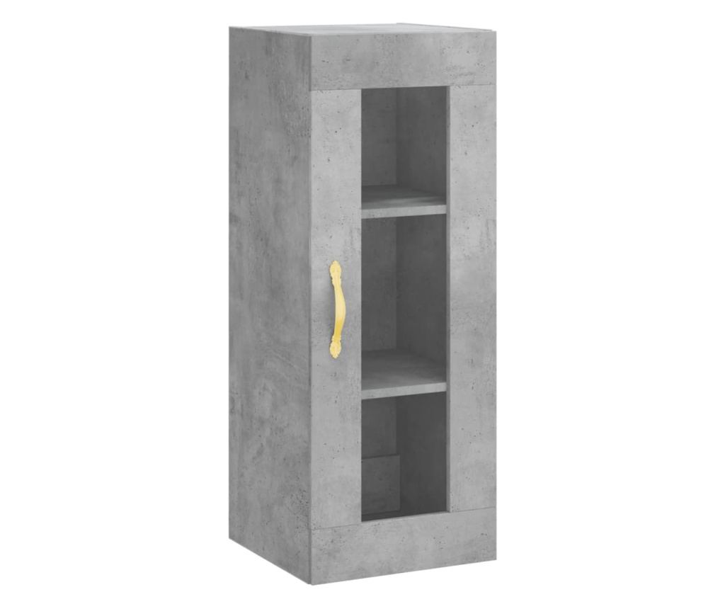 Visoka ormar, siva beton, 34,5x34x180 cm, obrađeno drvo - 7