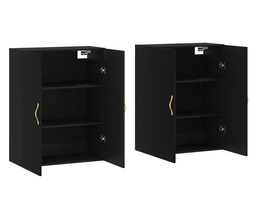 Zidni ormarići, 2 kom, crni, 69,5x34x90 cm - 4
