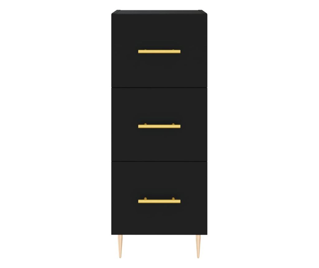 Visoka crna vitrina, 34,5x34x180 cm, obrađeno drvo - 6