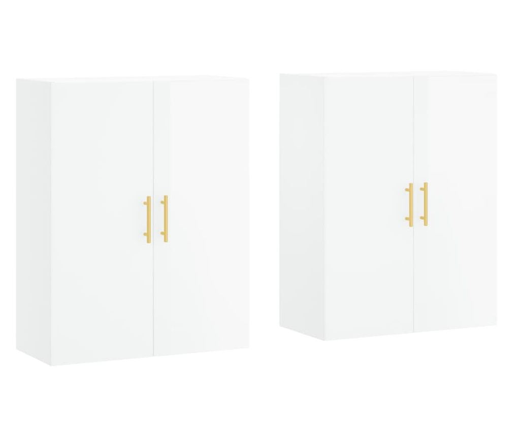 Zidni ormarići, 2 kom, sjajno bijeli, 69,5x34x90 cm - 2