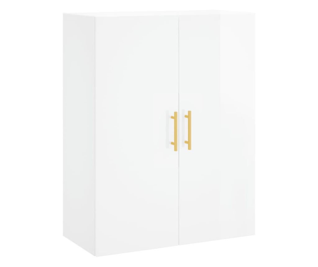 Zidni ormarići, 2 kom, sjajno bijeli, 69,5x34x90 cm - 5
