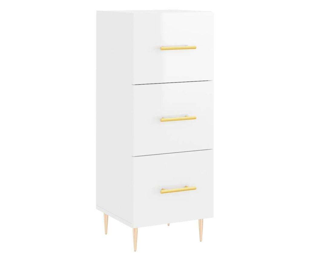 Visoka ormar, bijela visokog sjaja, 34,5x34x180 cm, obrađeno drvo - 5