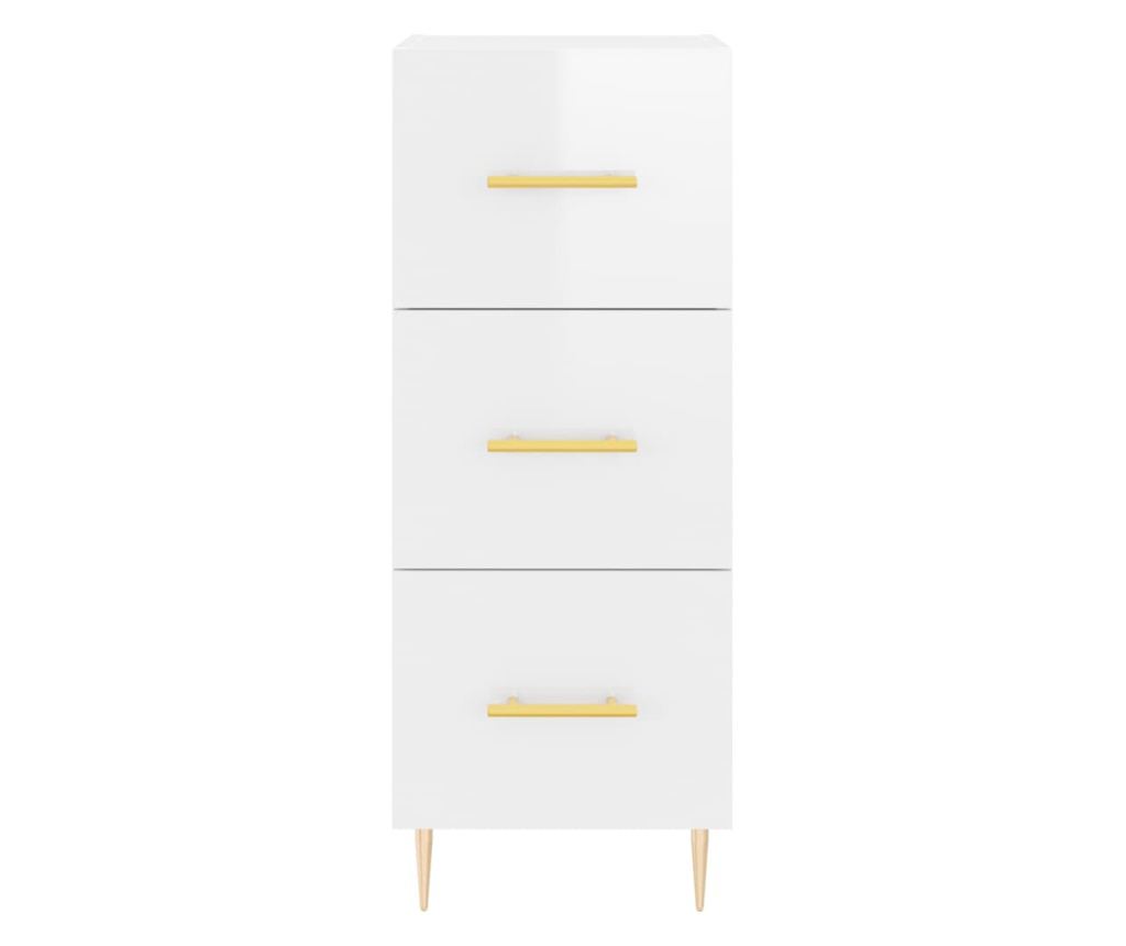 Visoka ormar, bijela visokog sjaja, 34,5x34x180 cm, obrađeno drvo - 6