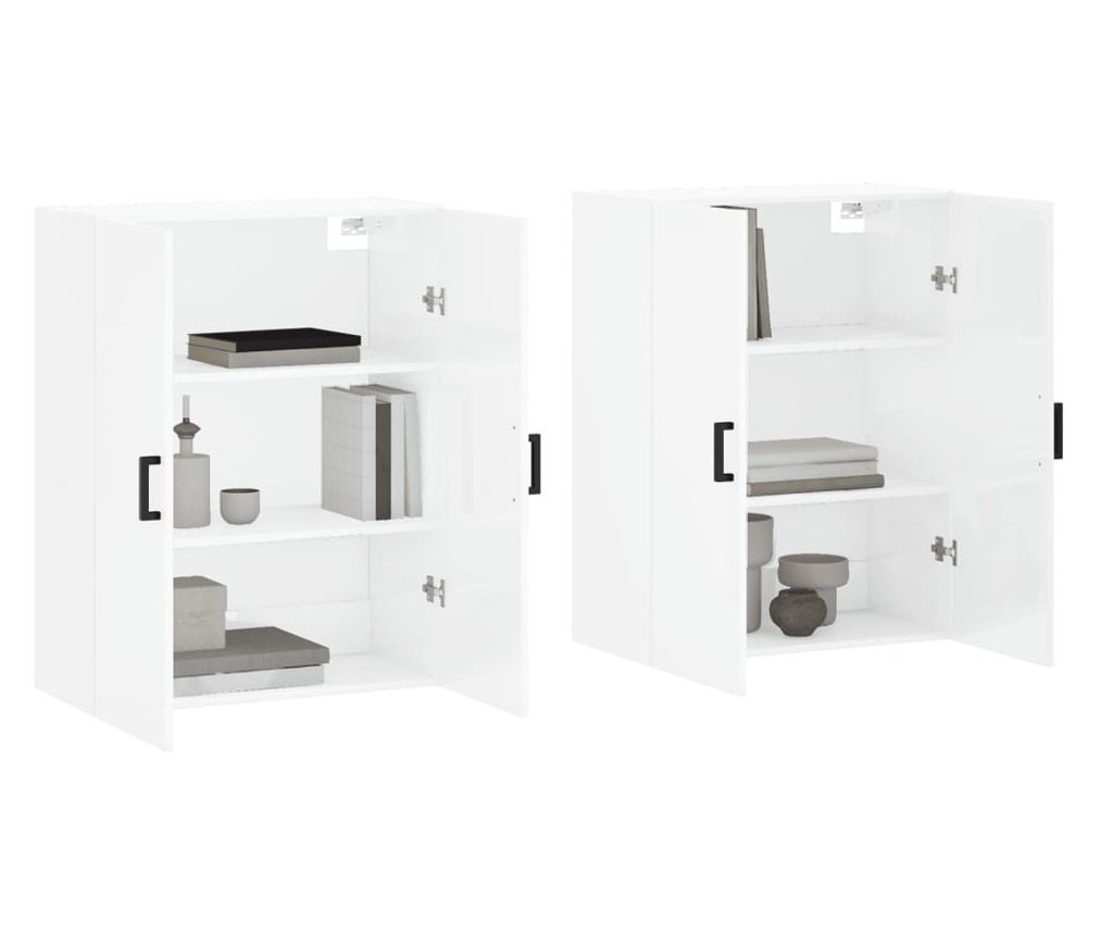 Zidni ormarići, 2 kom, bijeli visokog sjaja, 69,5x34x90cm - 3