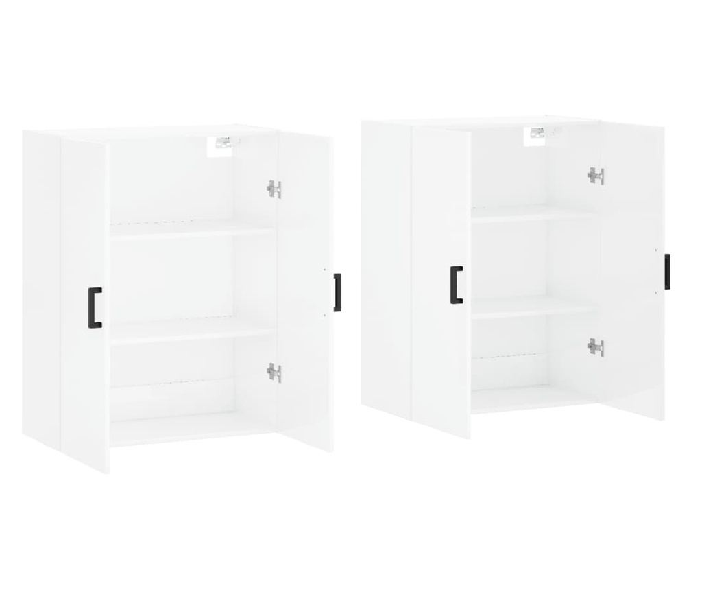 Zidni ormarići, 2 kom, bijeli visokog sjaja, 69,5x34x90cm - 4