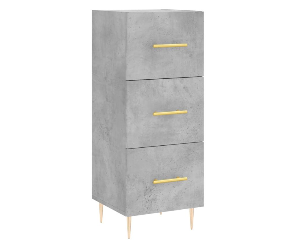 Visoki ormarić, betonsko siva, 34,5x34x180 cm, konstruirano drvo - 5