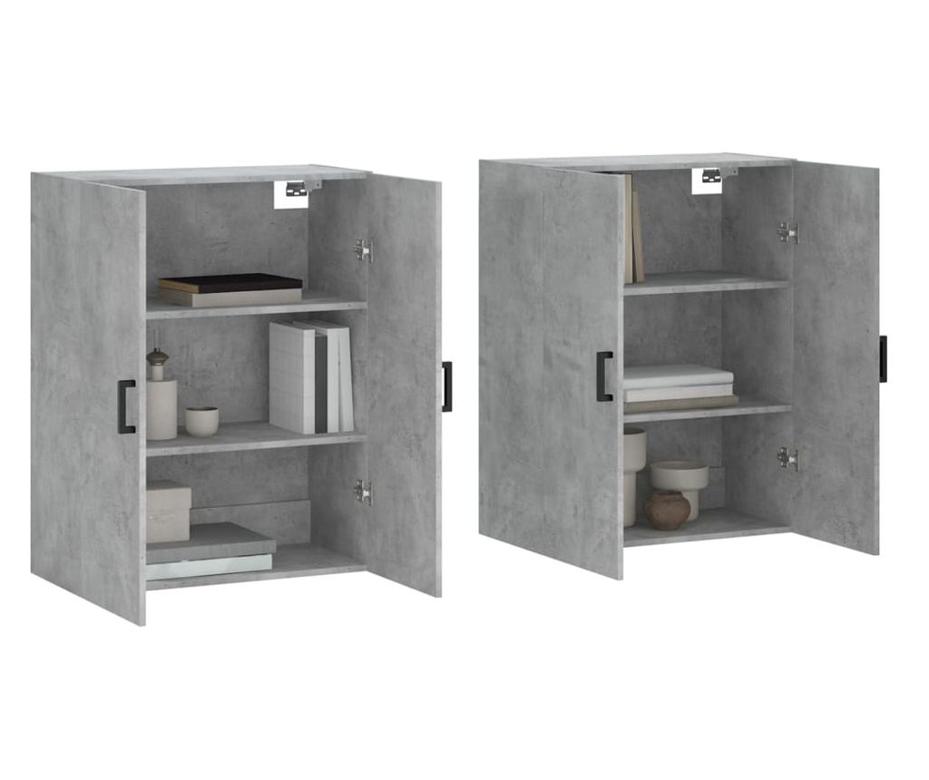 Zidni ormarić, 2 kom, boja betona, 69,5x34x90 cm - 3