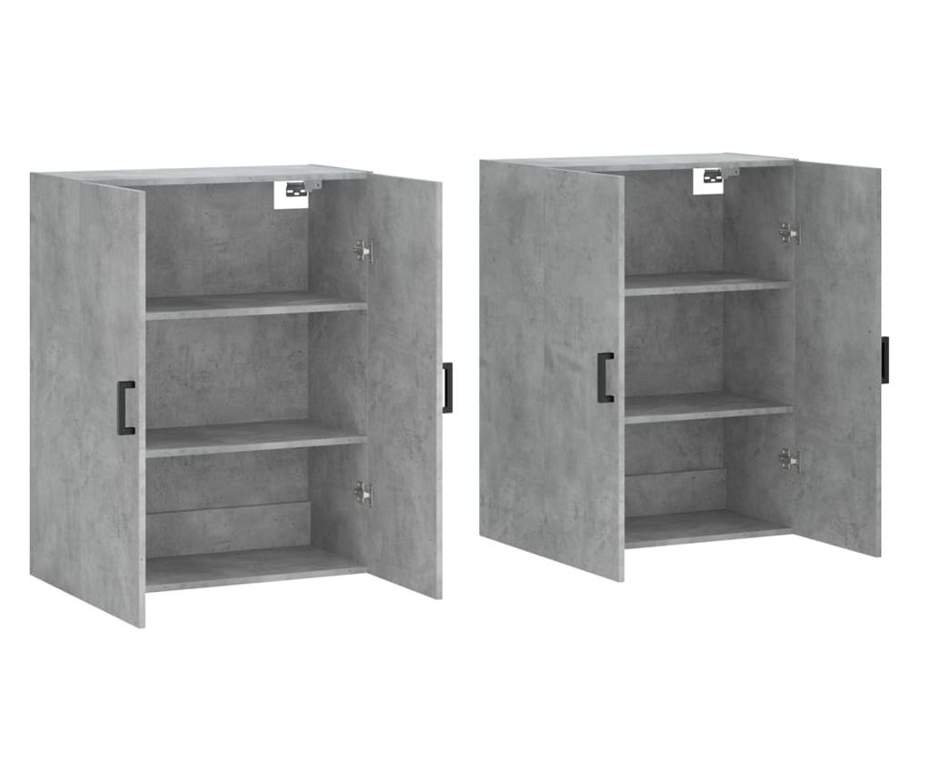 Zidni ormarić, 2 kom, boja betona, 69,5x34x90 cm - 4