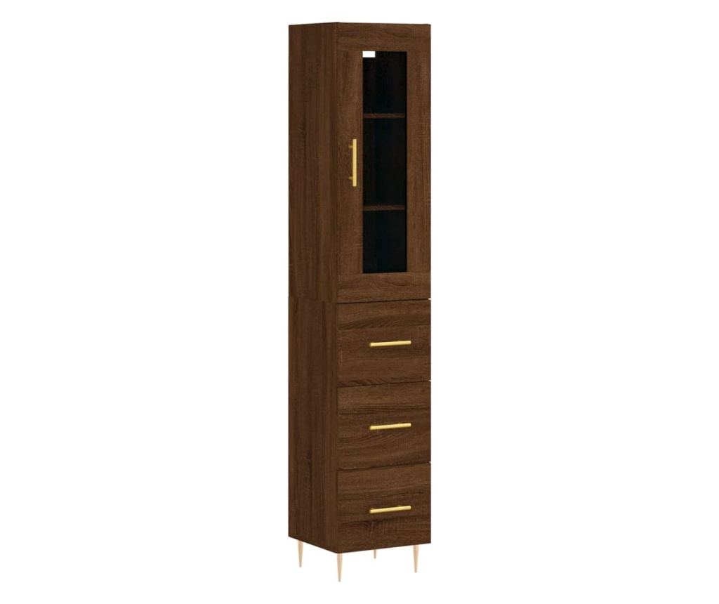 Visoka ormar, smeđi hrast, 34,5x34x180 cm, obrađeno drvo - 2